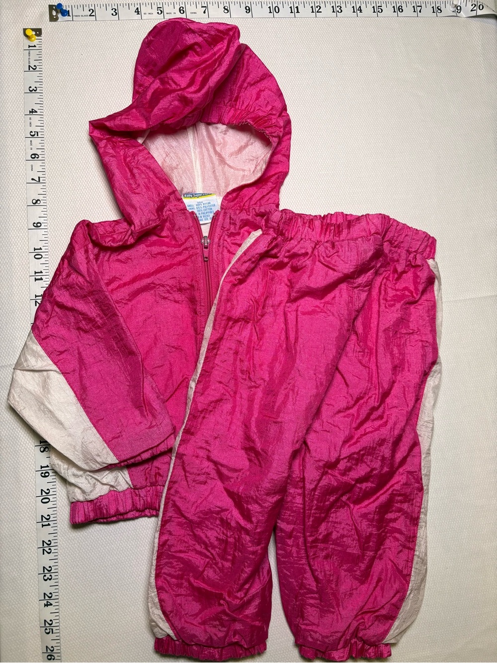 Vintage Baby Superstore 24M Pink Nylon Windbreaker Track Suit Set
